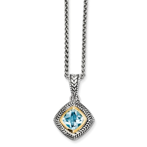 Sterling Silver w/14k Sky Blue Topaz Necklace Sterling Silver w/14k Sky Blue Topaz Necklace